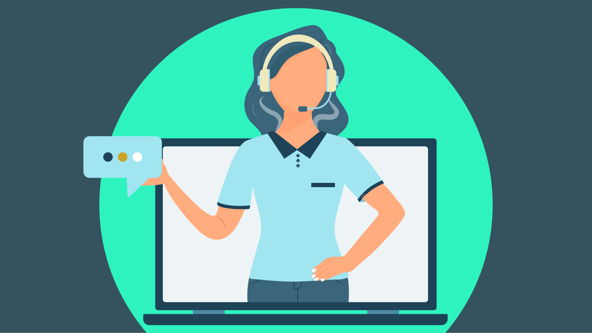 A woman with a side hustle as a virtual assistant offers her services to clients